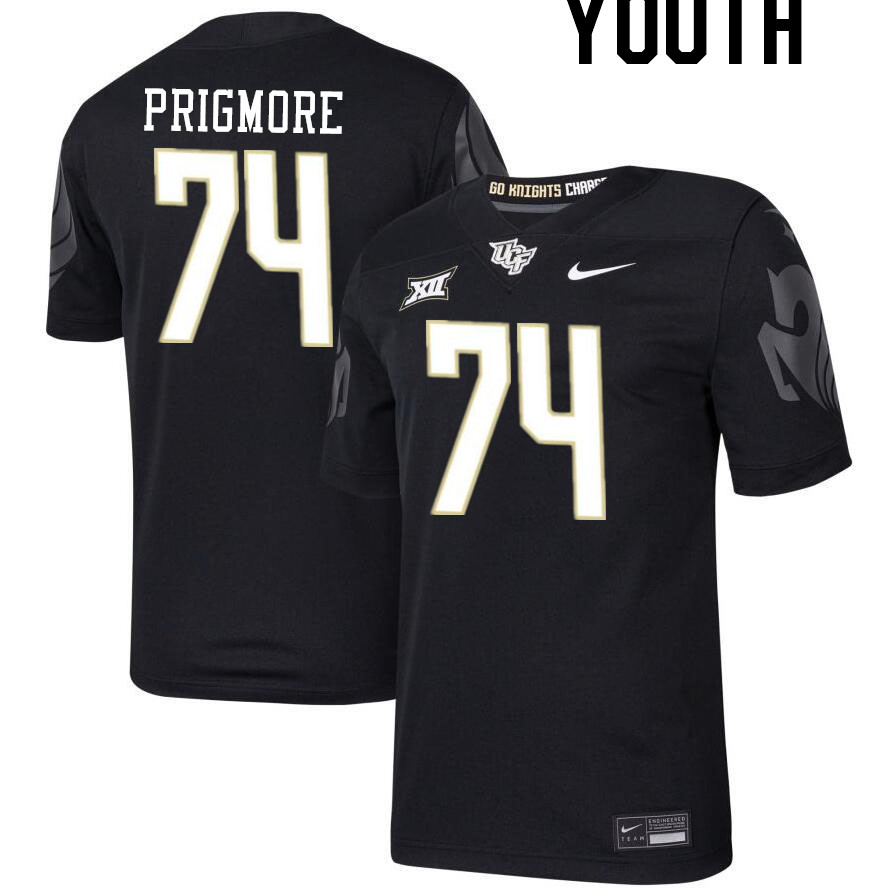 Youth #74 Matthew Prigmore UCF Knights Big 12 Conference College Football Jerseys Stitched-Black